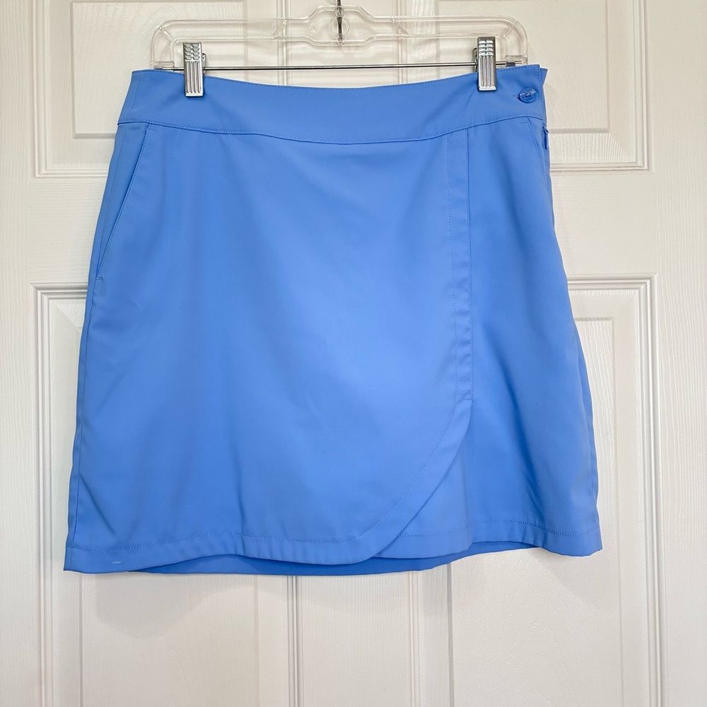 EP Pro Golf Skort Womens 4 Cornflower Blue Zip Close Pockets Preppy Team League
